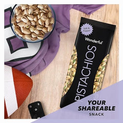Wonderful Pistachios in-shell texture detail showing roasted crunch and visual appeal
