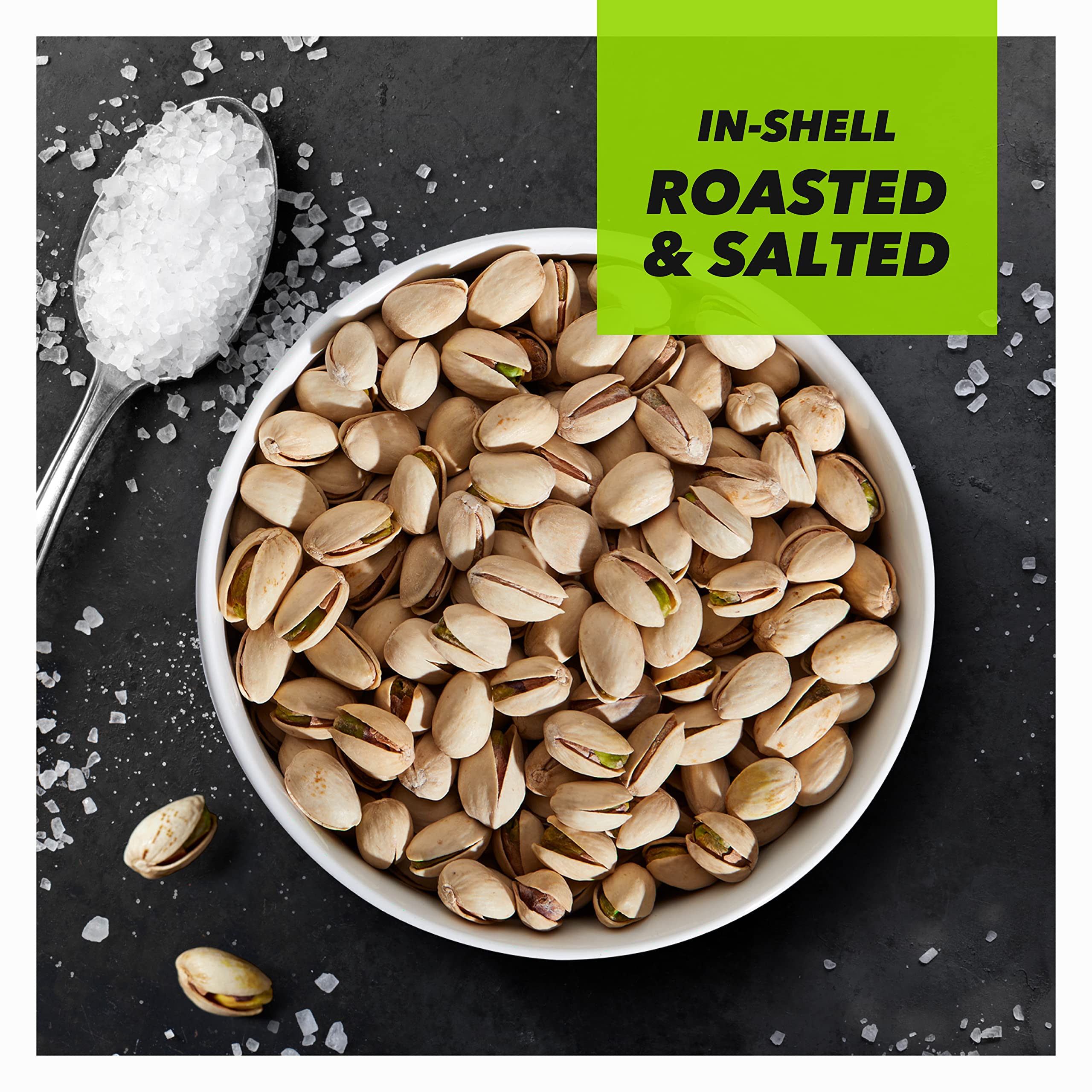 Wonderful Pistachios in a bowl ready to serve, brand visible and snackable presentation
