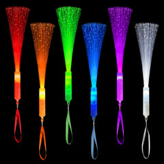 Wondrus front view of 24-pack fiber optic wands showing bright colors and compact design for parties