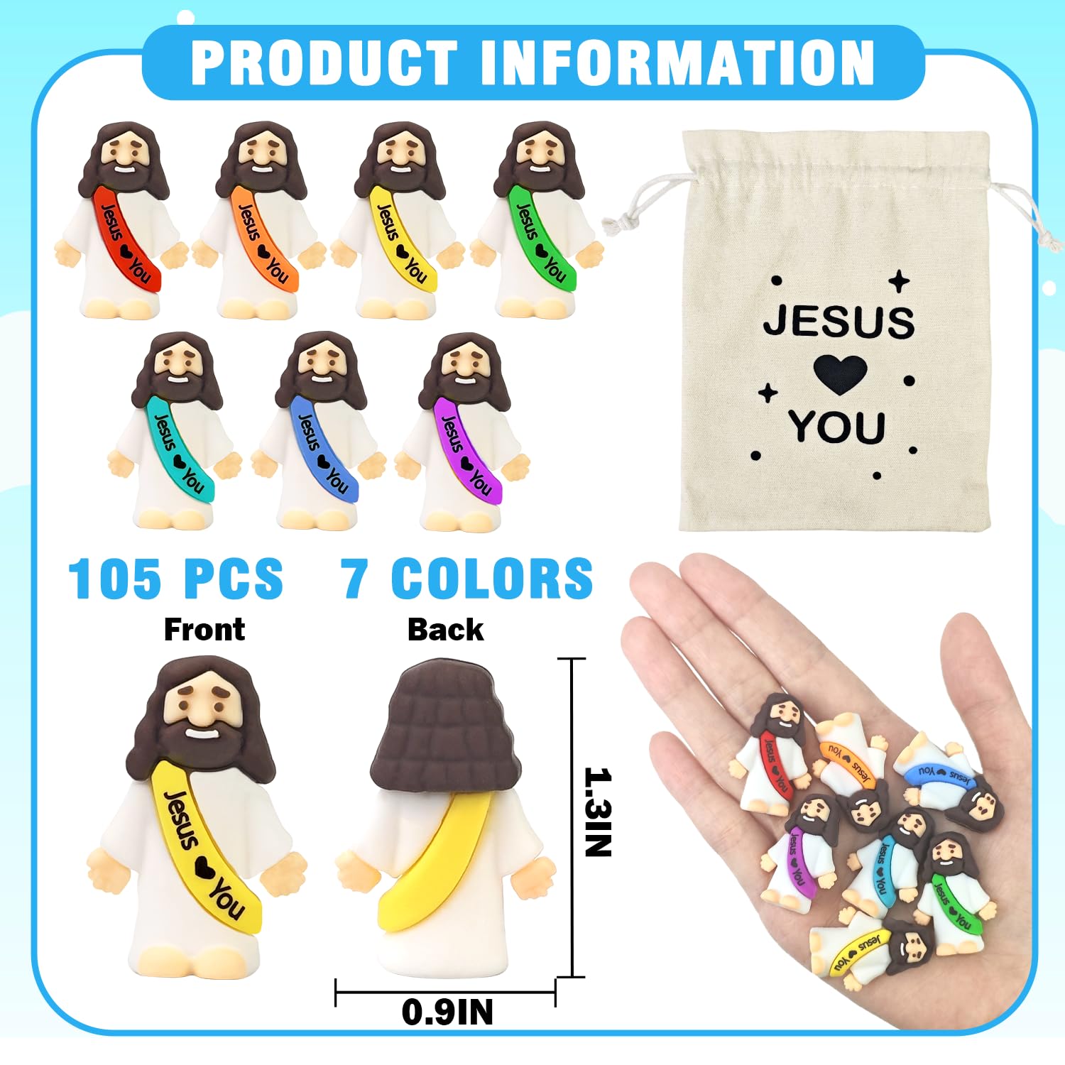 Wondrus spread of colorful mini Baby Jesus figures ideal for party favors