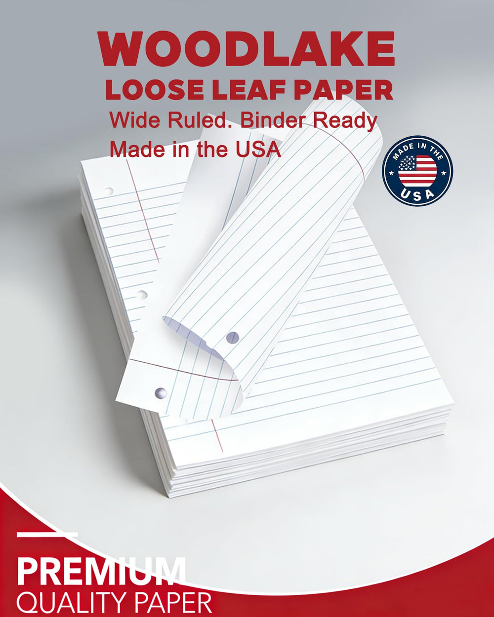 Woodlake single sheet with pen demonstrating smooth writing performance