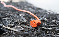 Woods molded plug detail showing strain relief for longer connection life