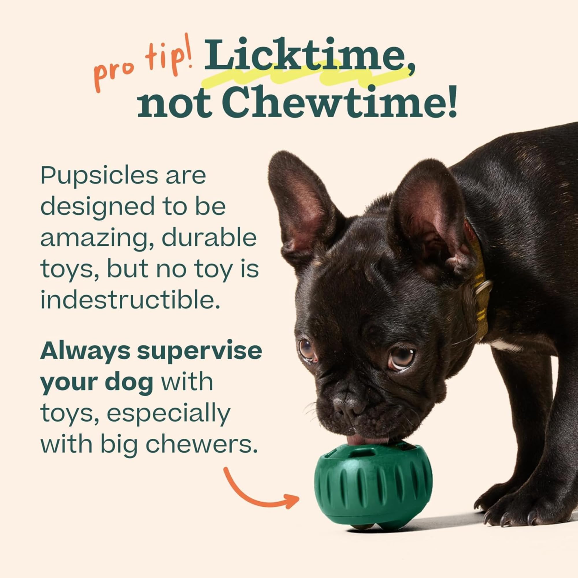 WOOF pupsicle filled with treats demonstrating extended engagement for dogs
