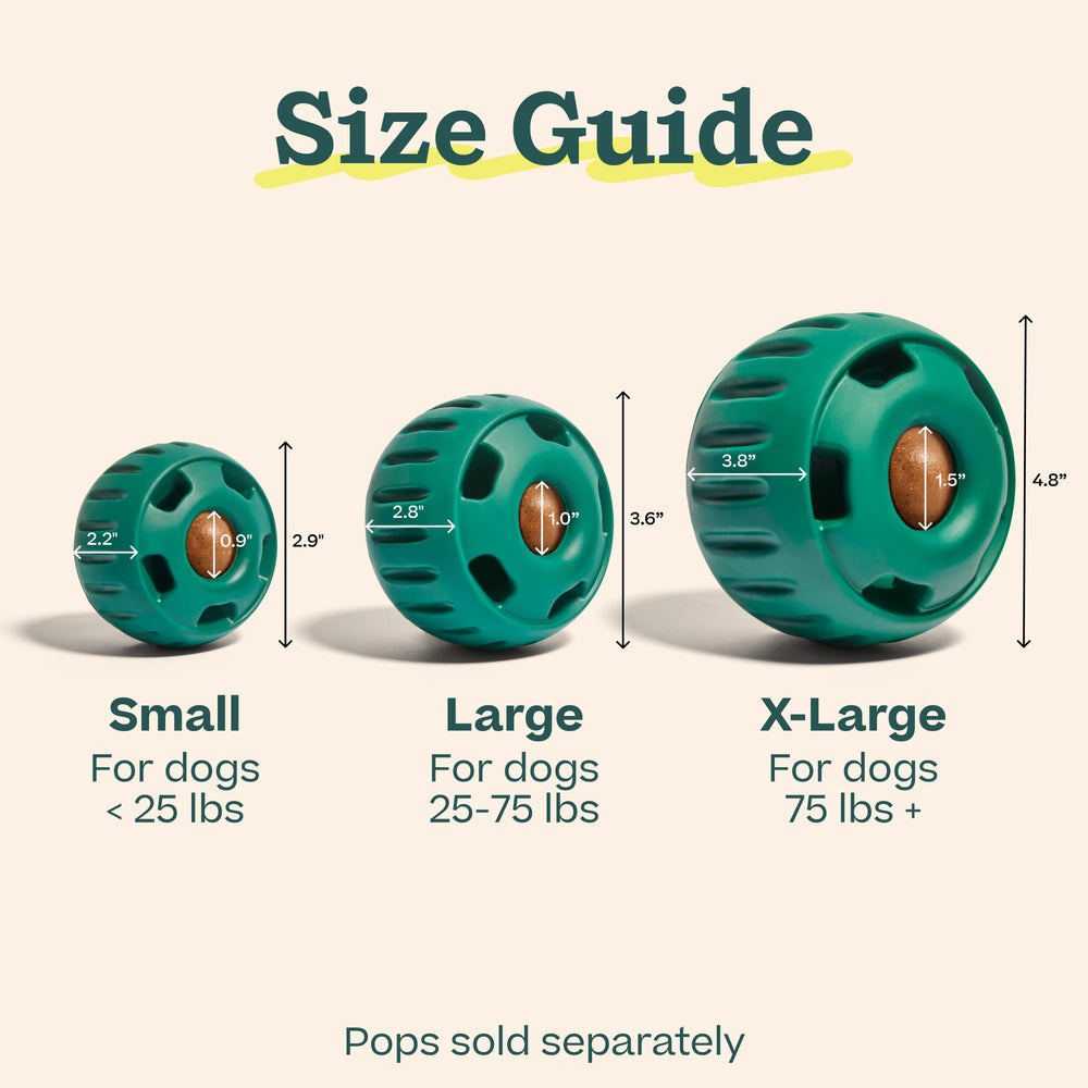 WOOF pupsicle beside large paw illustrates correct size fit for big dogs