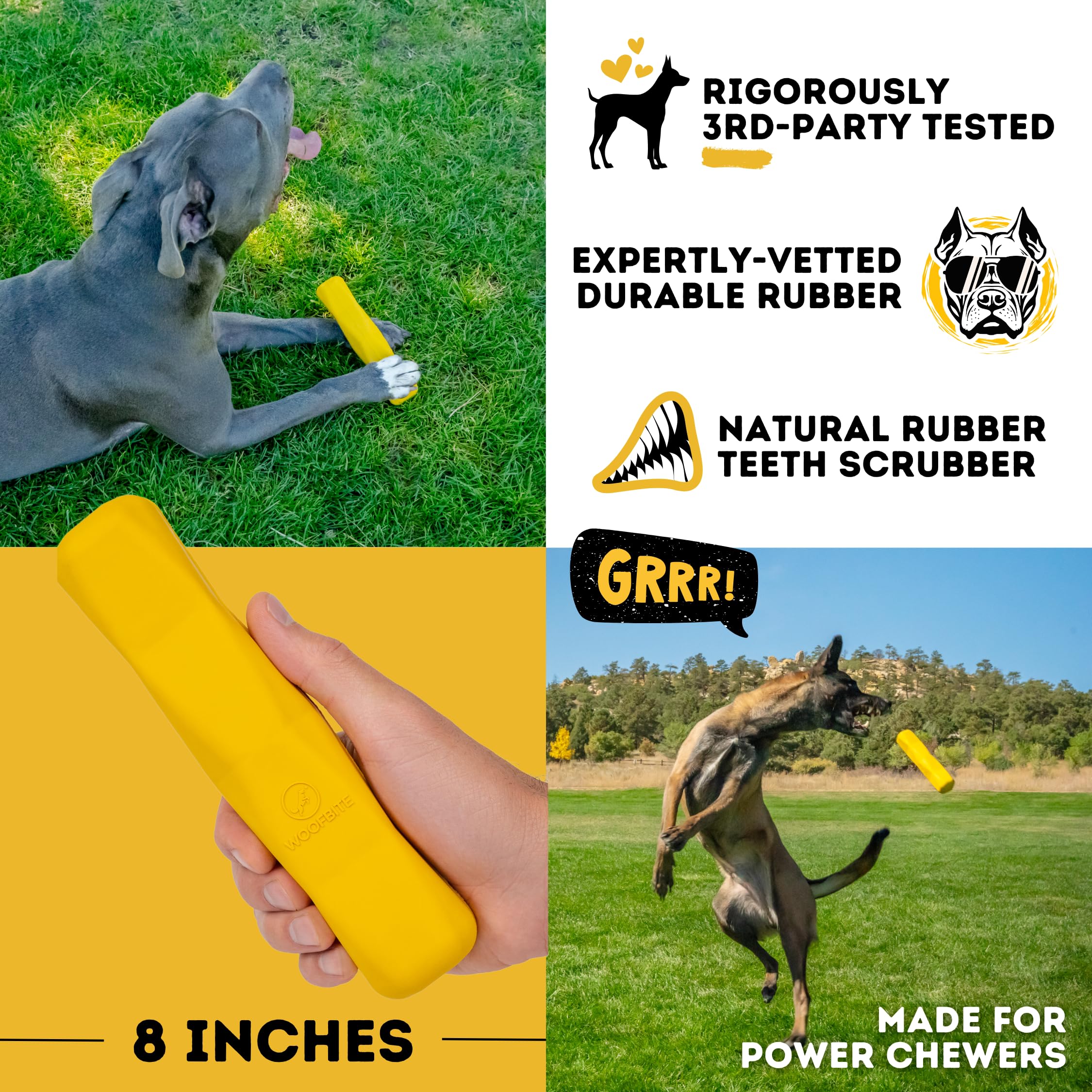 WoofBite label safety and testing details reassuring non-toxic material