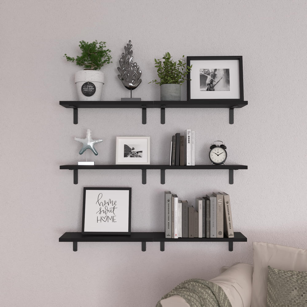 WOPITUES styled living room shelves displaying decor for visual appeal