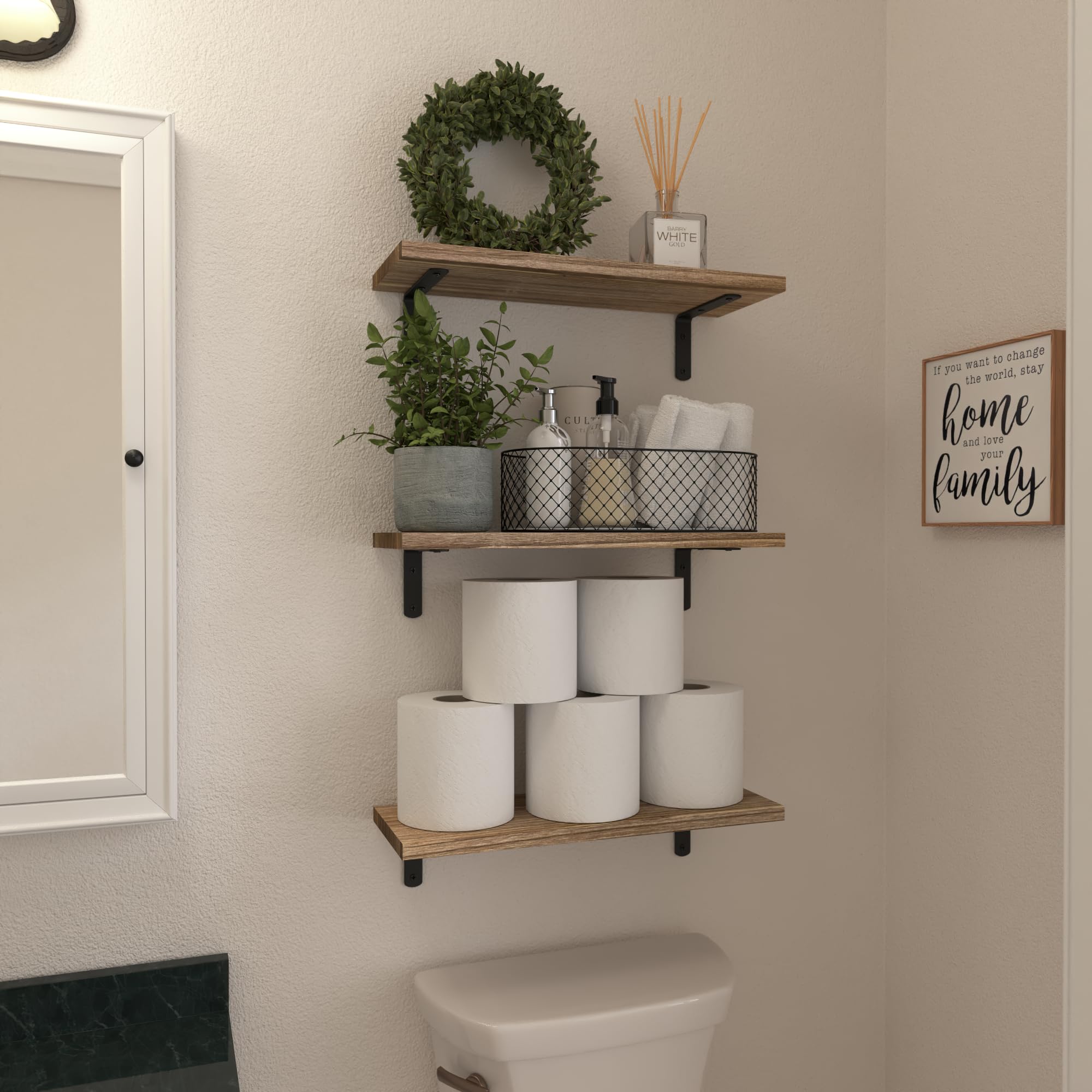 WOPITUES wood grain and charcoal finish highlighting natural texture and warmth