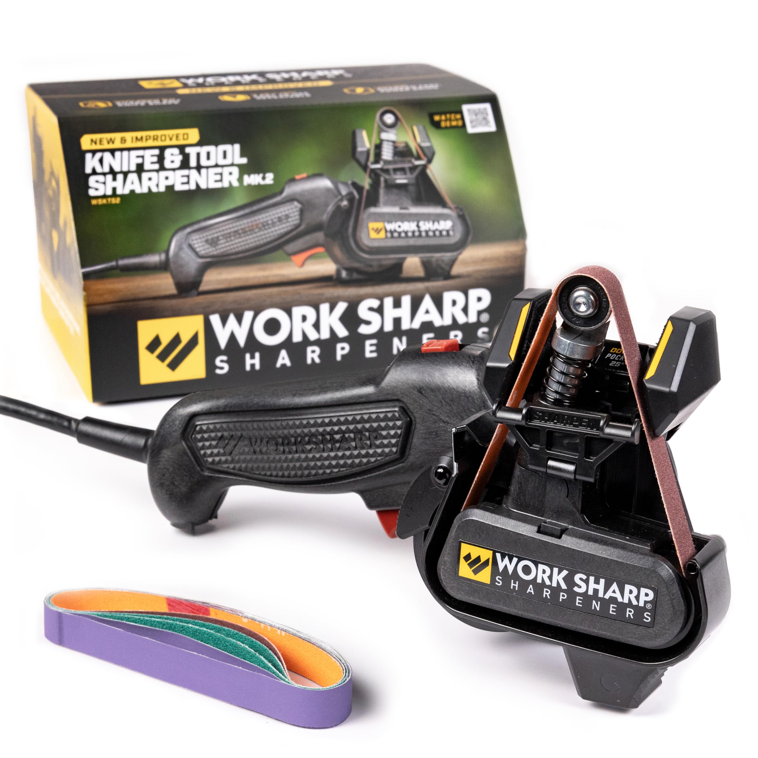 WORK SHARP MK2 front view showing compact sharpening unit and stable base for reliable results