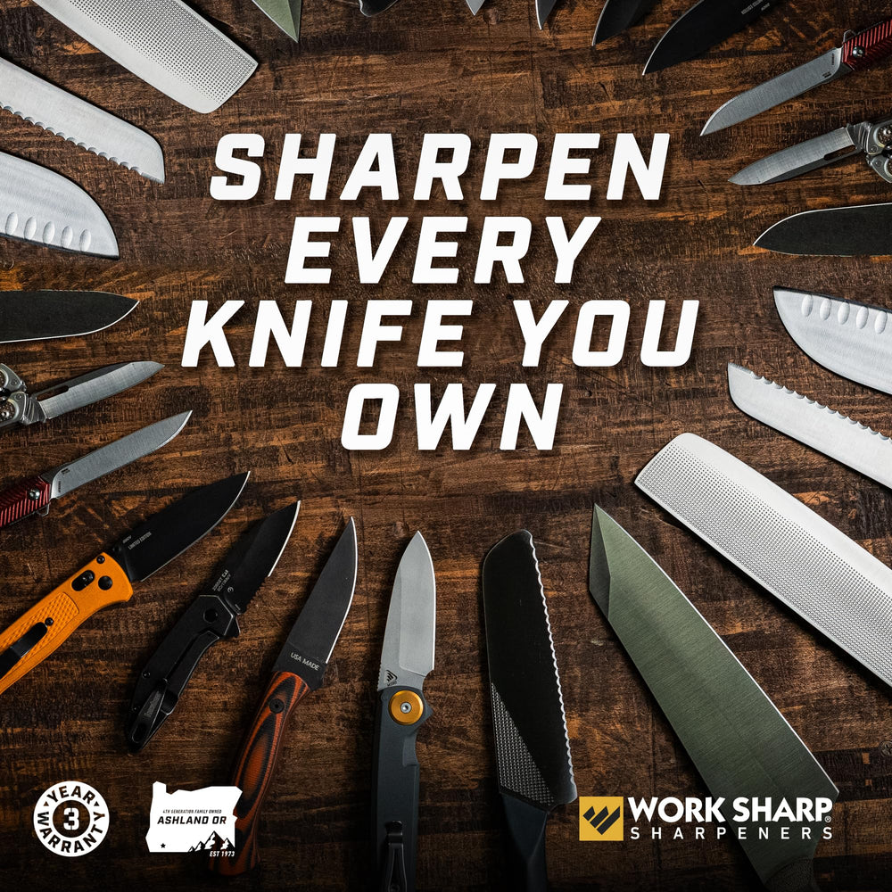 WORK SHARP MK2 replacement belts pack illustrating included extras for uninterrupted sharpening