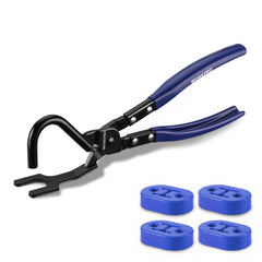 WORKPRO front view of blue exhaust hanger removal tool showing full length and jaw