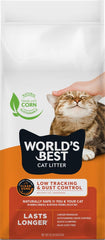 World's Best Cat Litter front pack showing 32 lb bag and benefits