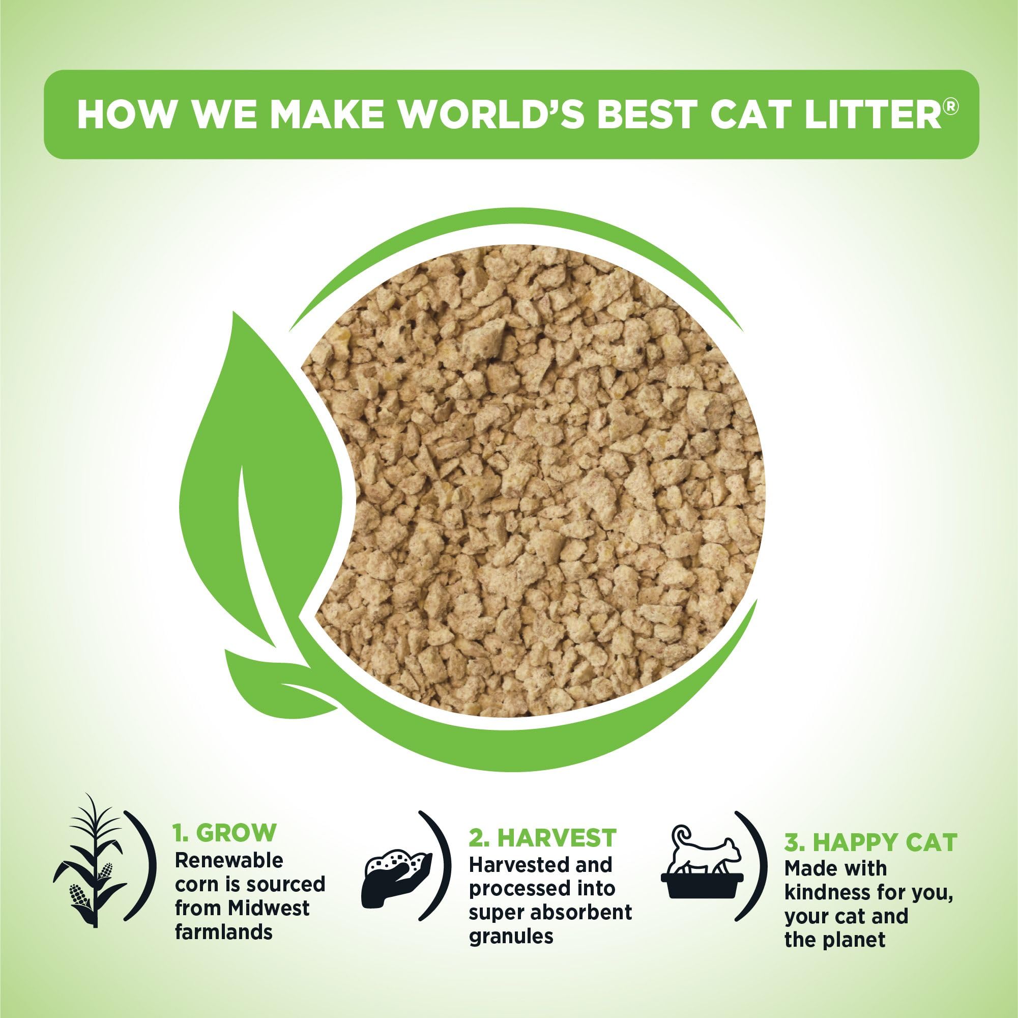 World's Best Cat Litter forming tight clumps in a litter box for easy scooping