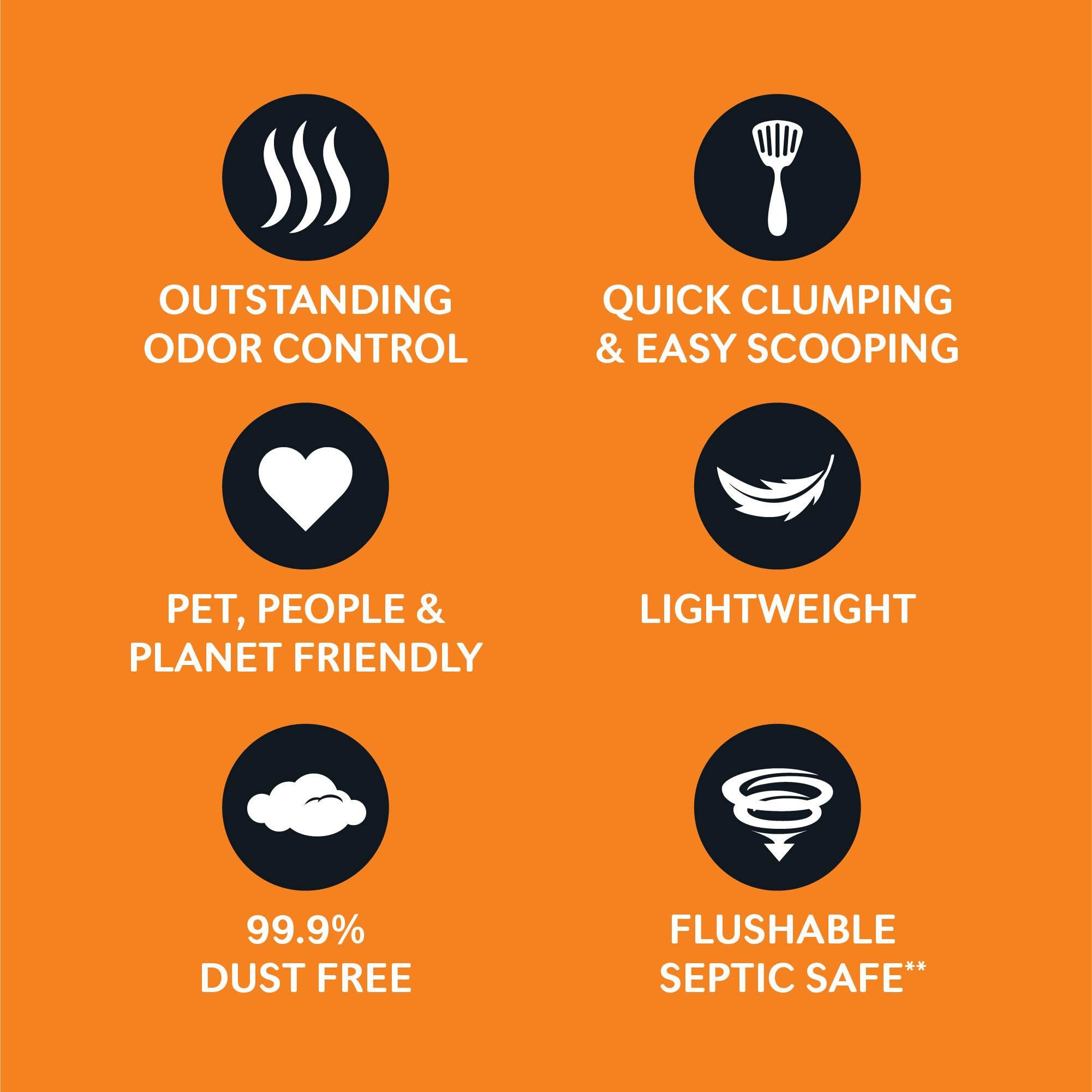 World's Best Cat Litter clumping demo with scoop showing easy removal benefit