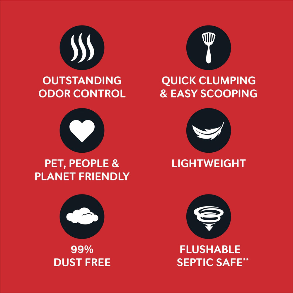 World's Best Cat Litter in a clean litter box demonstrating odor control advantage