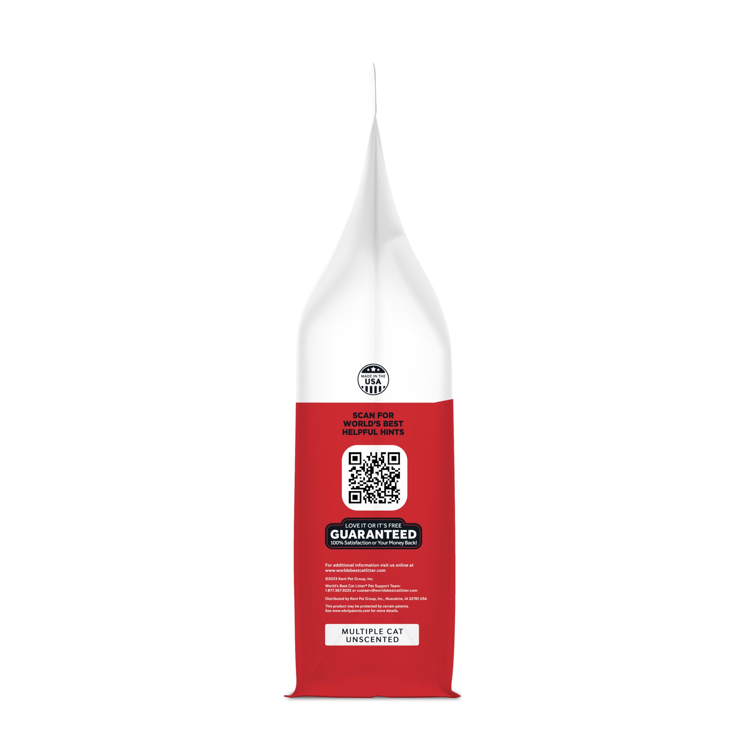 World's Best Cat Litter low dust demonstration on surface showing cleaner air benefit