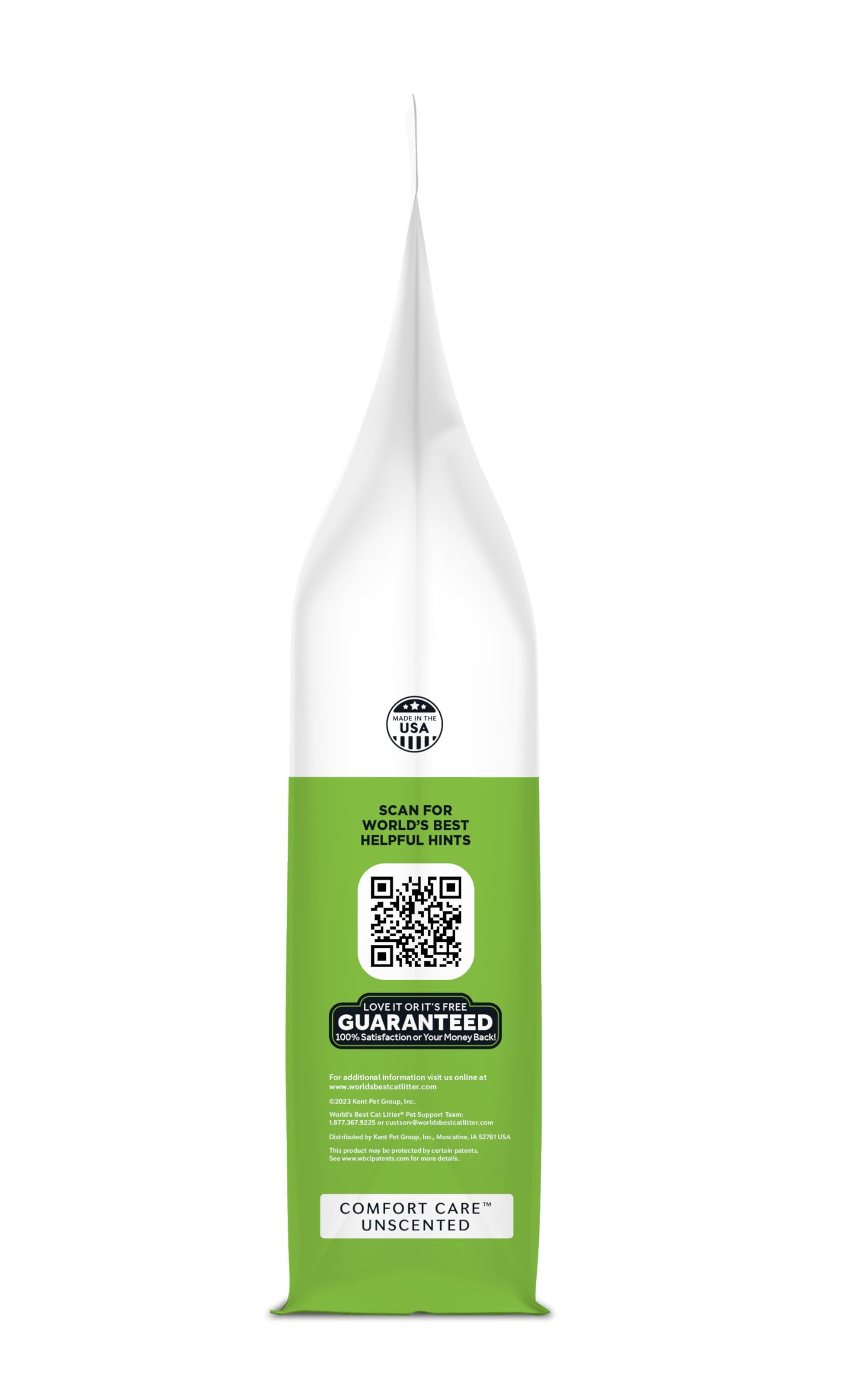World's Best Cat Litter pouring with minimal dust demonstrating cleaner air benefit
