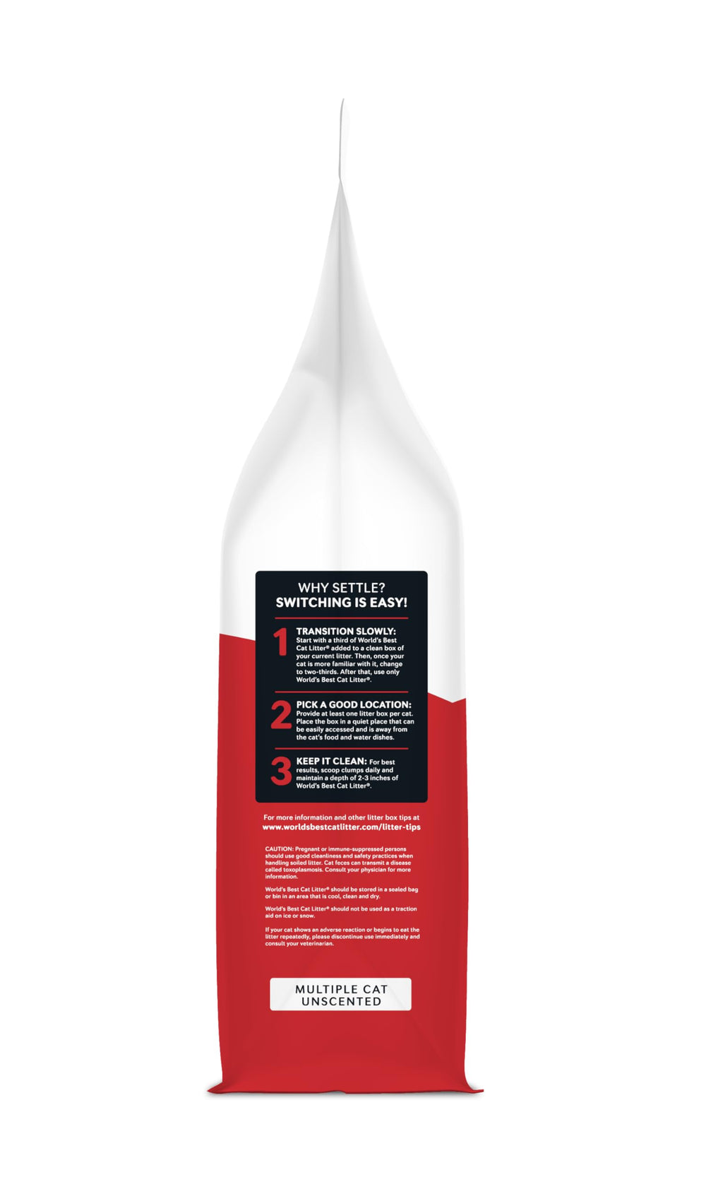 World's Best Cat Litter dust-free surface close shot indicating 99% dust-free benefit for cleaner air