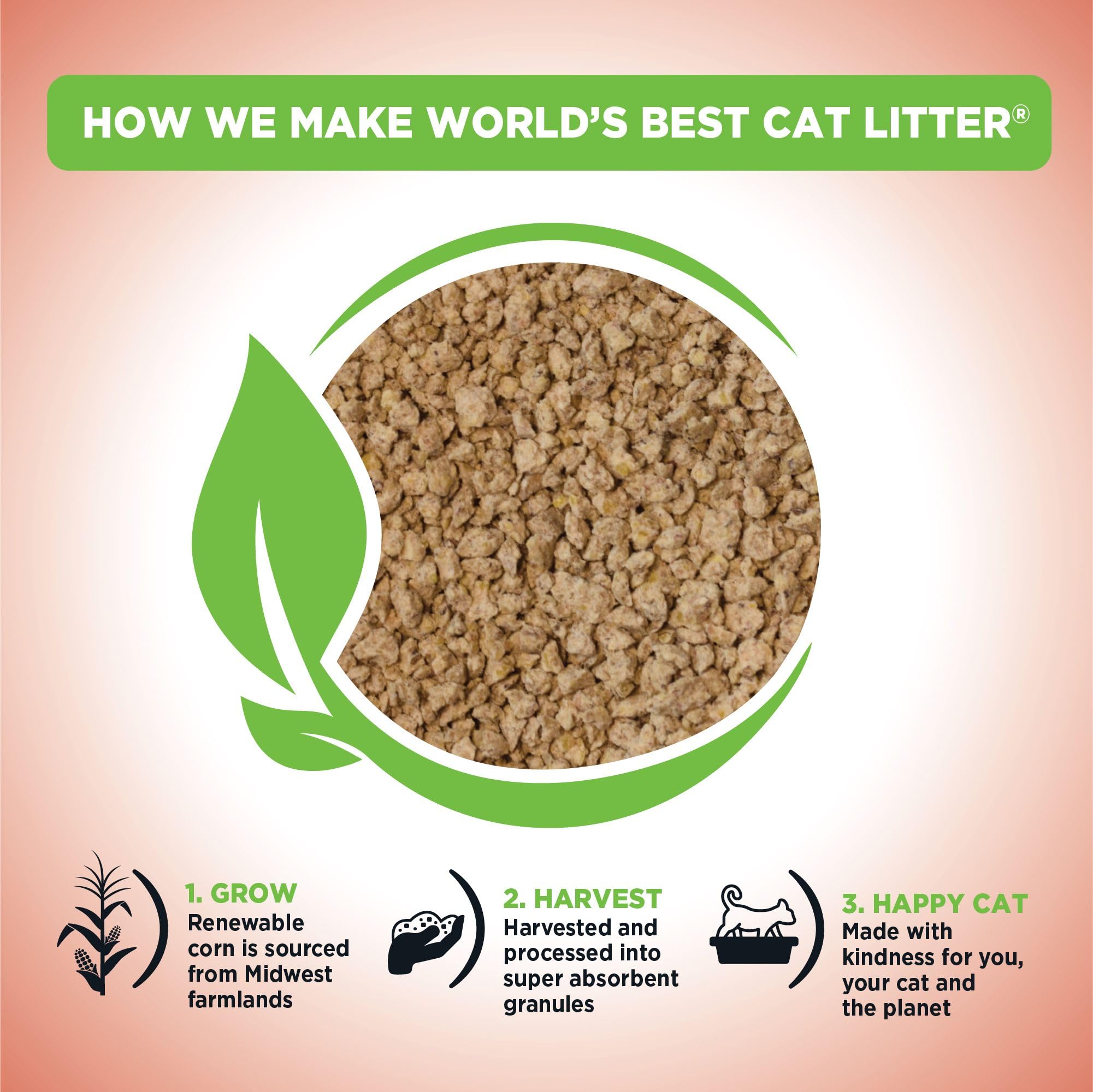 World's Best Cat Litter scoop lifting firm clump demonstrating easy scooping and clean removal