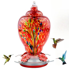 WOSIBO front view feeder showing colorful glass and clear reservoir benefit easy monitoring