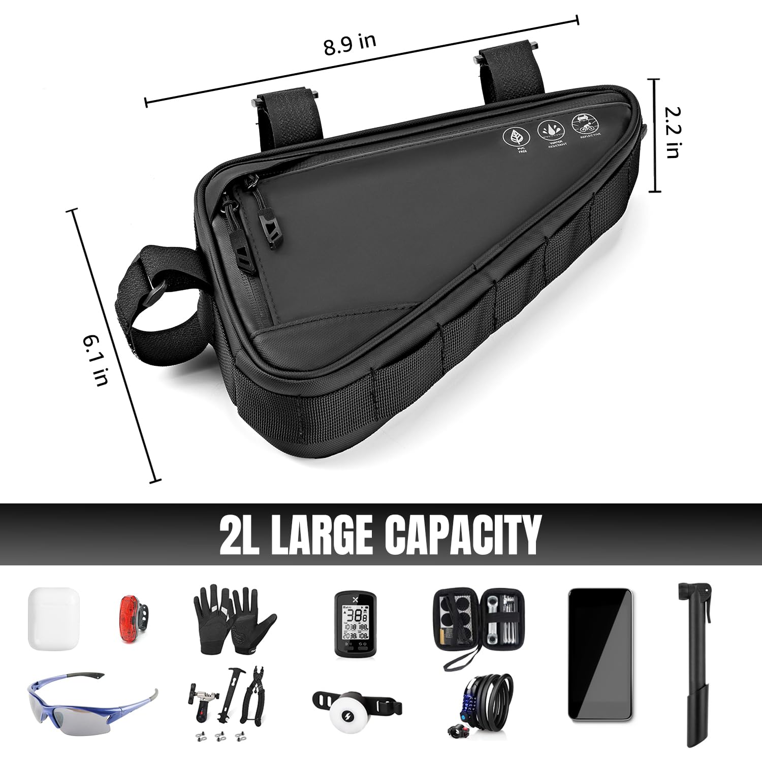 WOTOW bag with phone and pump for scale and everyday carry benefit