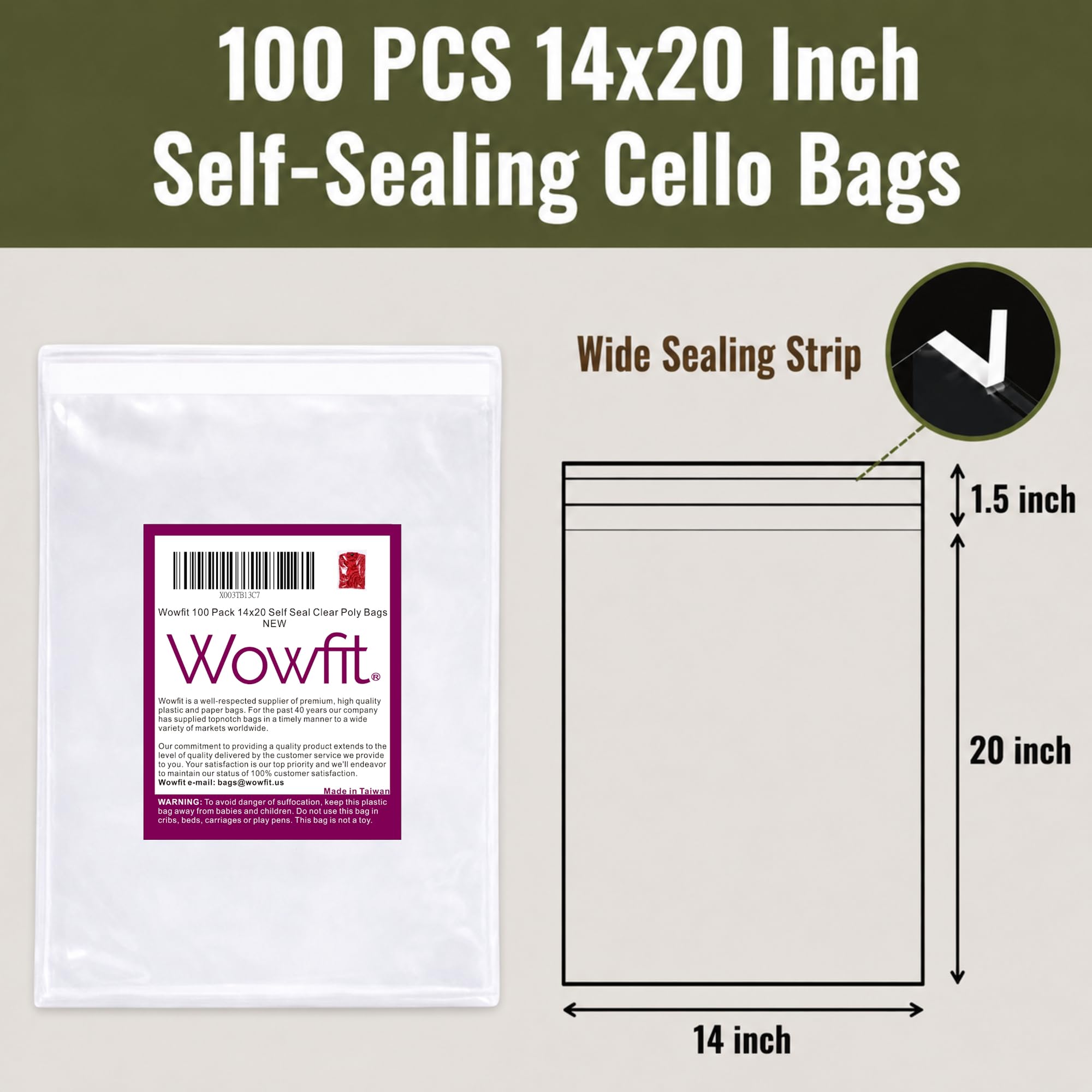 Wowfit seam close-up highlighting durable 2.4 mil combined thickness
