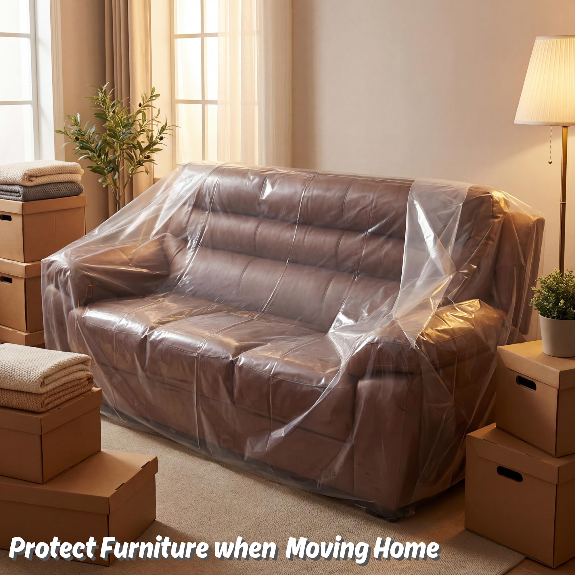 Wowfit covered sectional inside storage unit demonstrating space-saving protection