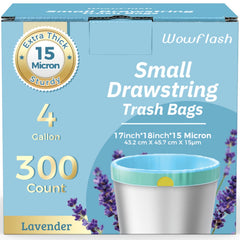 Wowflash front packaging showing 300-count lavender bags and value supply