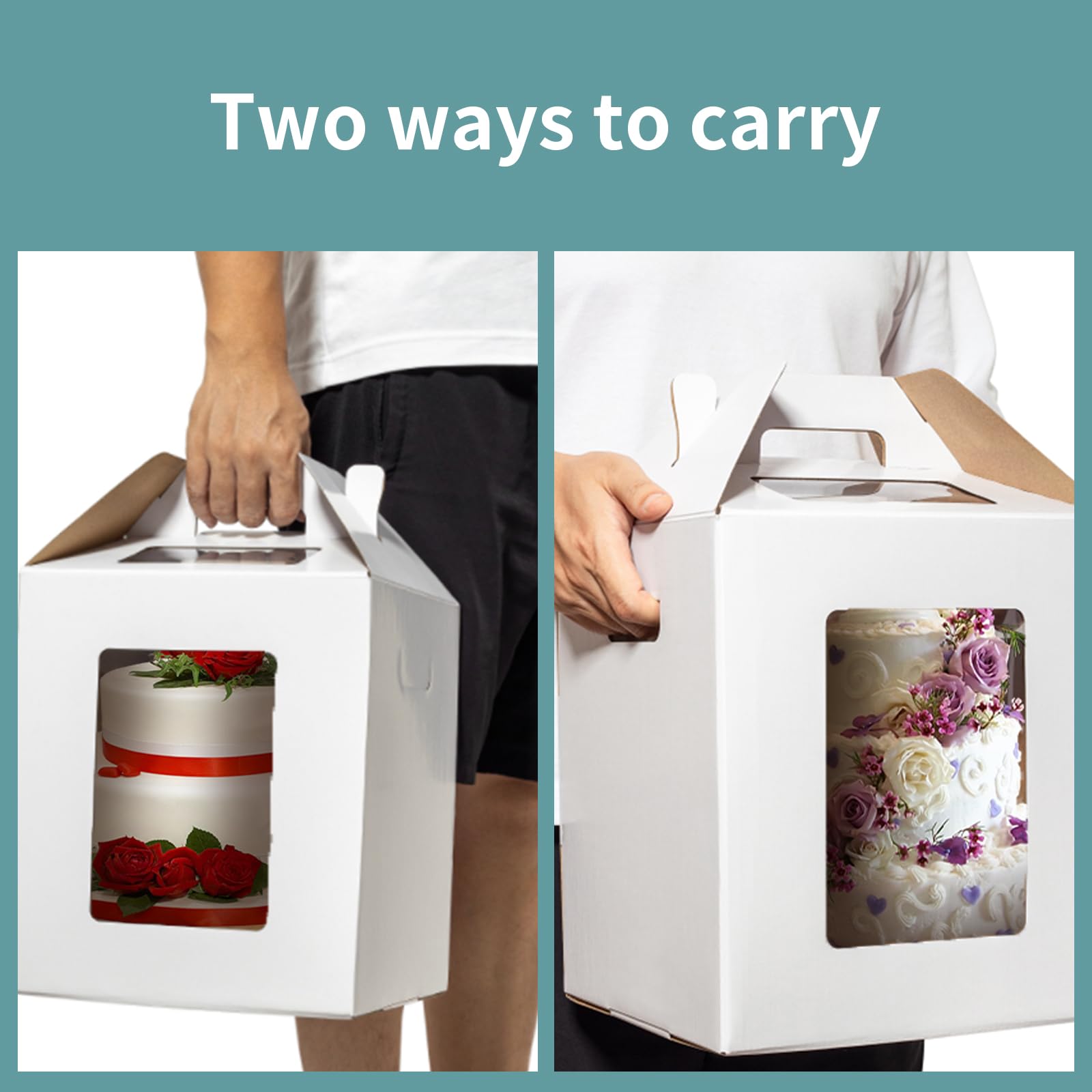 Wowxyz handle and carrying detail for easy transport and balanced lifting of cakes