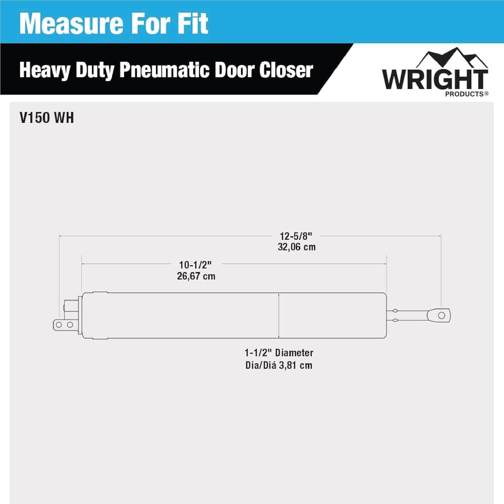 Wright Products closer on an open storm door demonstrating quiet, controlled closing