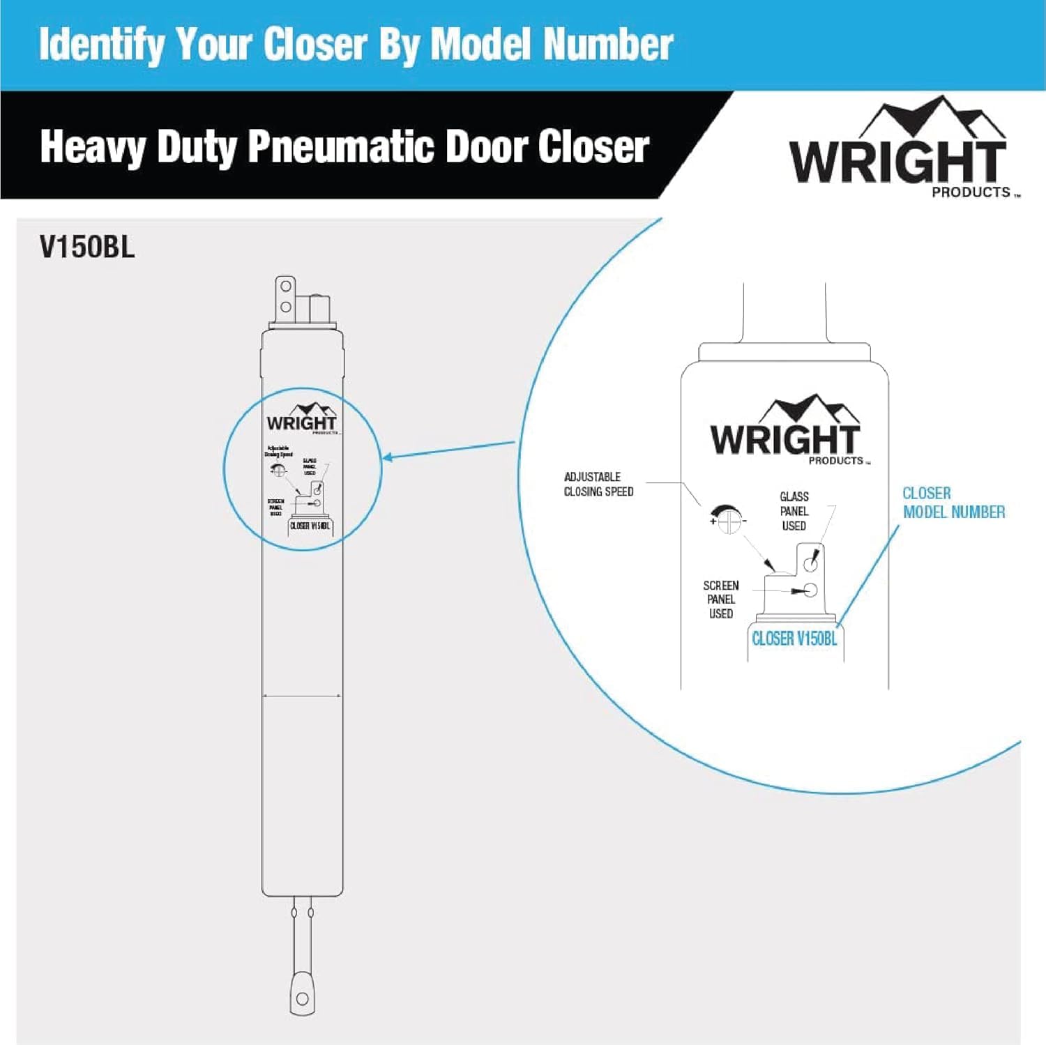 Wright Products installed on storm door showing smooth controlled closing in real use