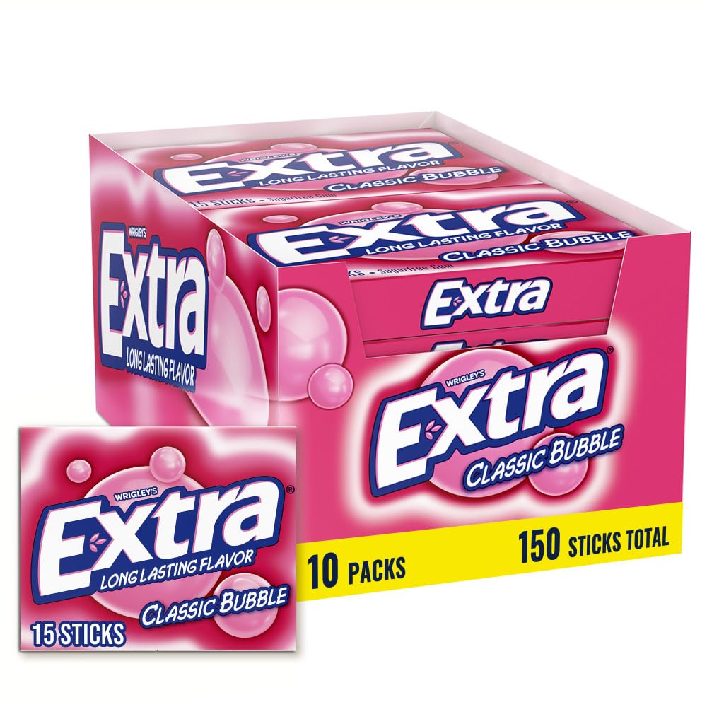 WRIGLEY'S EXTRA bulk box front showing ten slim packs and product branding for easy storage