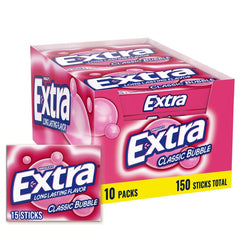 WRIGLEY'S EXTRA bulk box front showing ten slim packs and product branding for easy storage