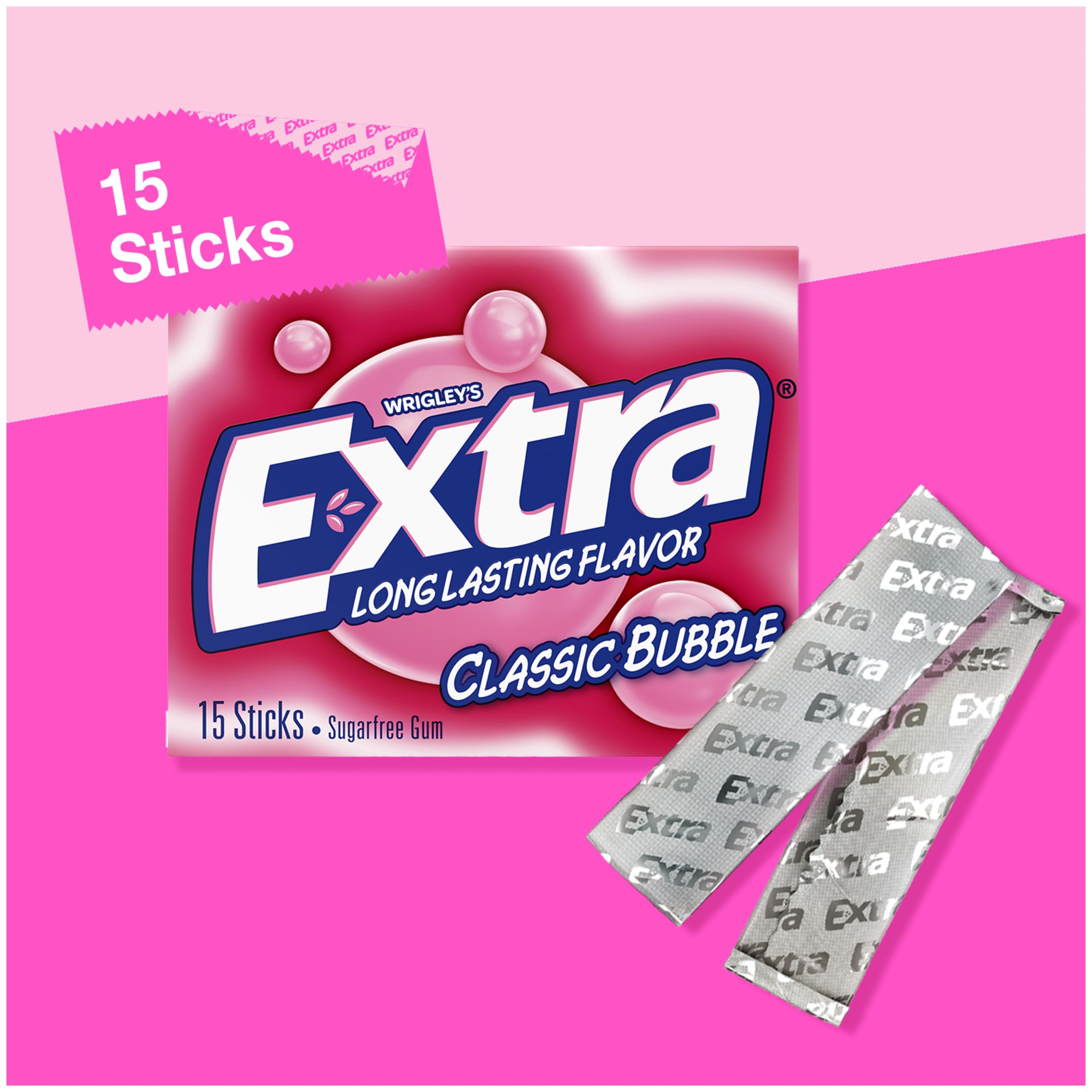 WRIGLEY'S EXTRA packs inside a backpack illustrating convenient scale and on-the-go access