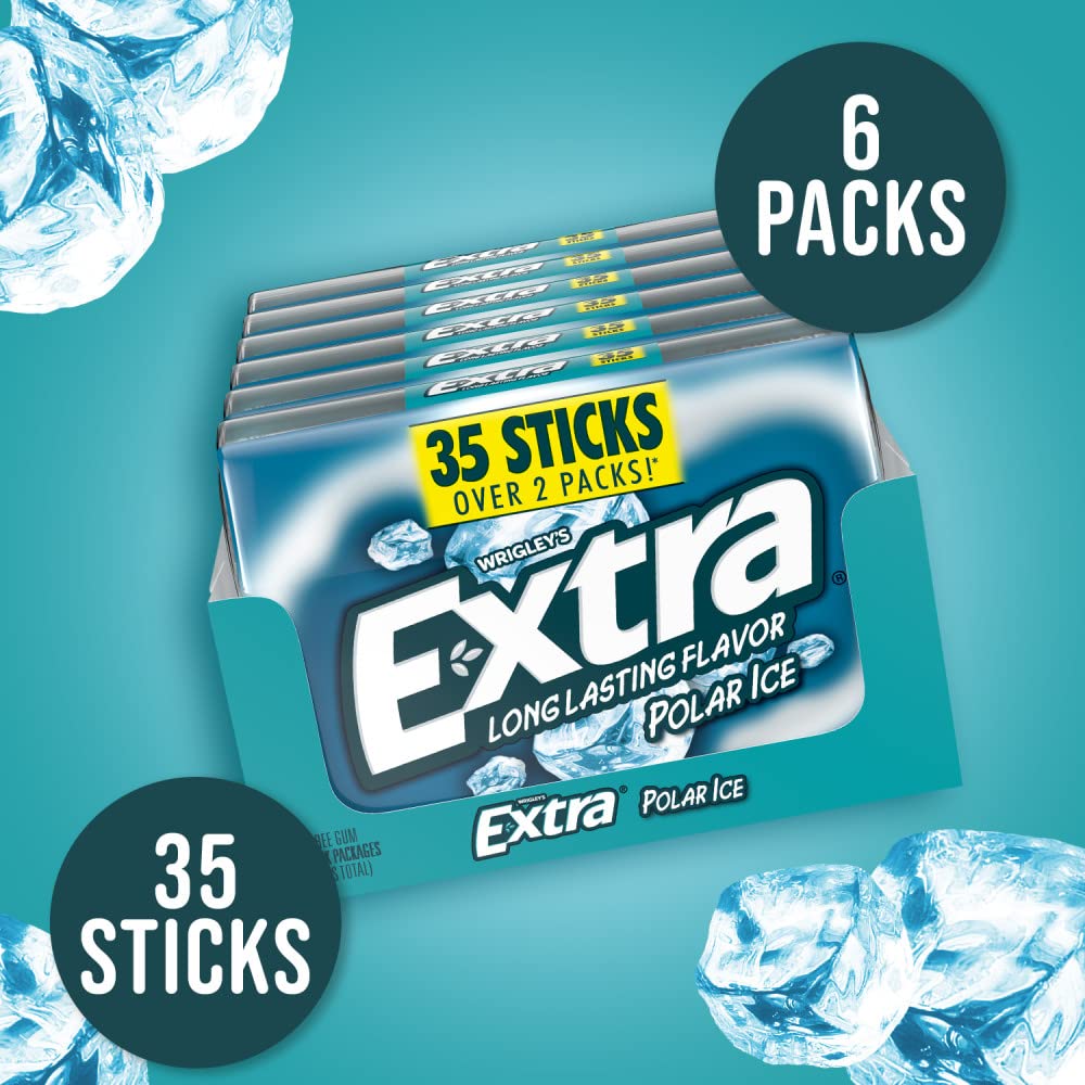 WRIGLEY'S EXTRA close-up of gum surface highlighting smooth texture and consistent chew