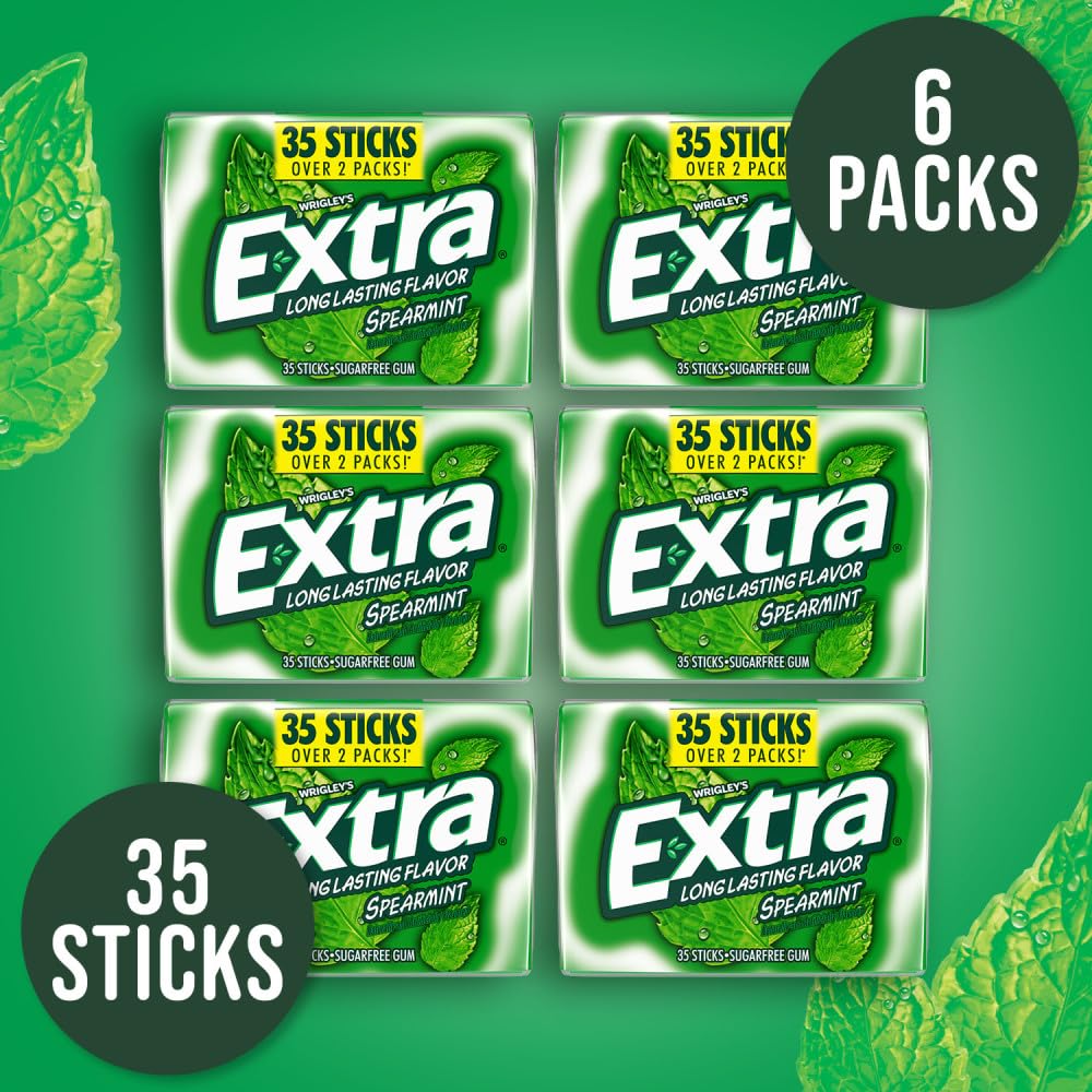 WRIGLEY'S EXTRA pack held in hand to show size and portability advantage