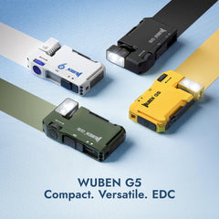WUBEN G5 rotating head detail demonstrating 180-degree adjustment for targeted illumination