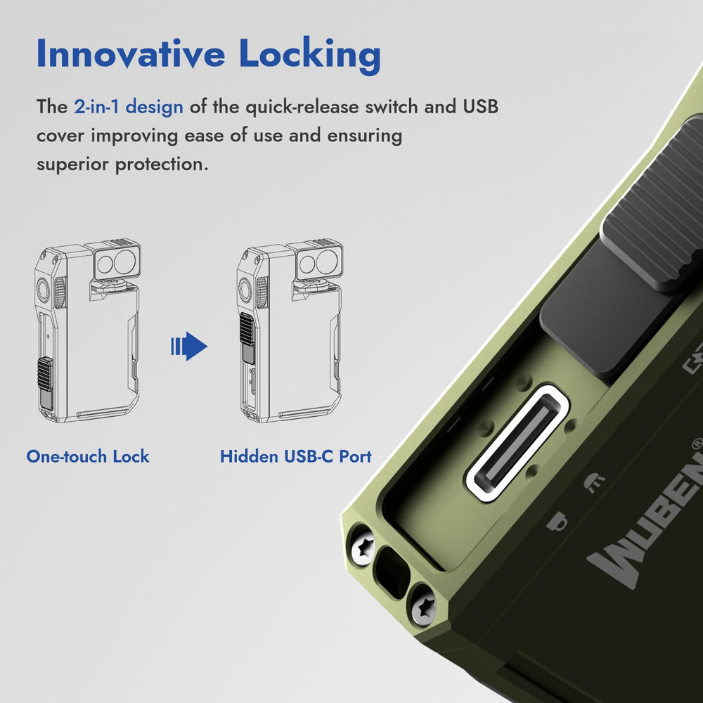 WUBEN G5 size comparison with key showing compact scale for EDC benefit
