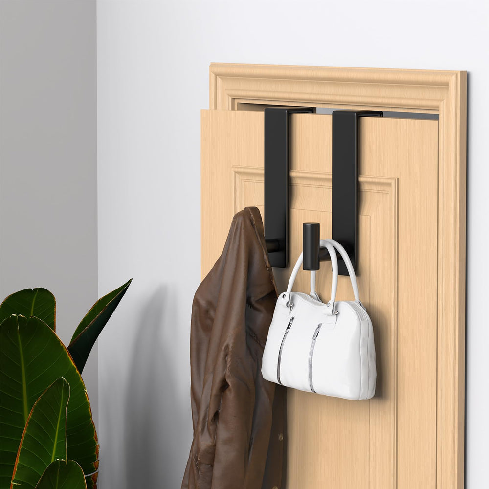 WUIVIUT hooks loaded with coats and bags showing organized storage and space-saving advantage
