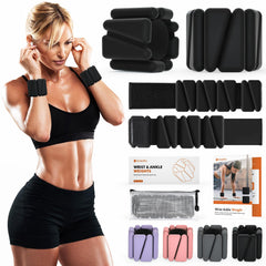 WUSOPU front packaging showing pair of 1 lb wrist weights and carry bag
