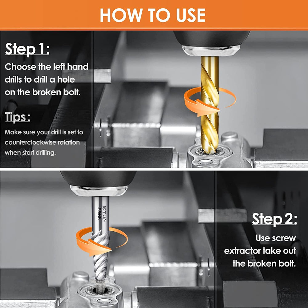 WYBENZ bits and extractors next to a ruler showing scale and sizes, clear size selection benefit
