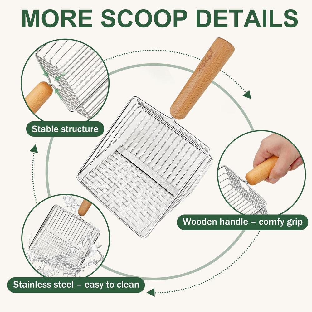 XBX detachable stand on counter keeps scoop upright and reduces mess