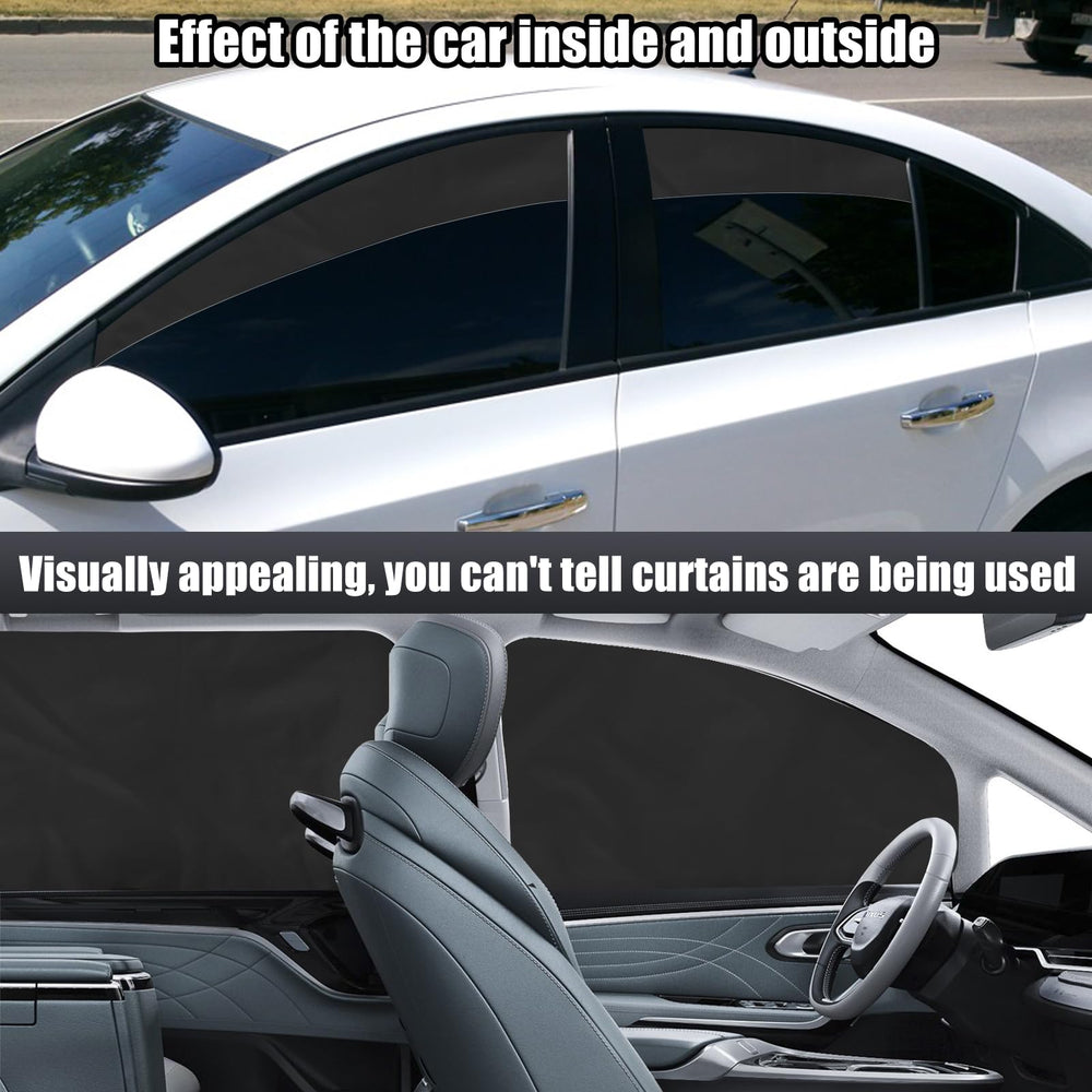 XCBYT in car during camping demonstrating private, dark interior for resting