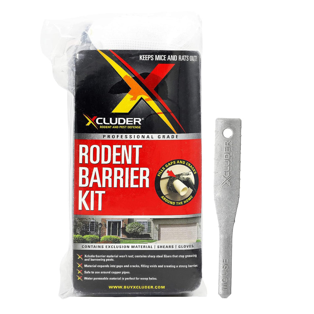 Xcluder front view of fill fabric kit showing roll and tools for quick installation benefit