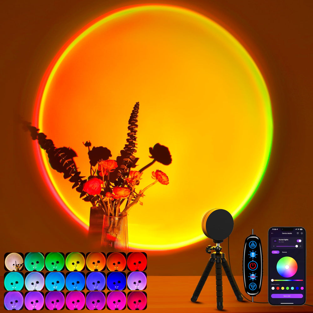 XEBKOR front view showing lamp silhouette and wide colorful projection benefit