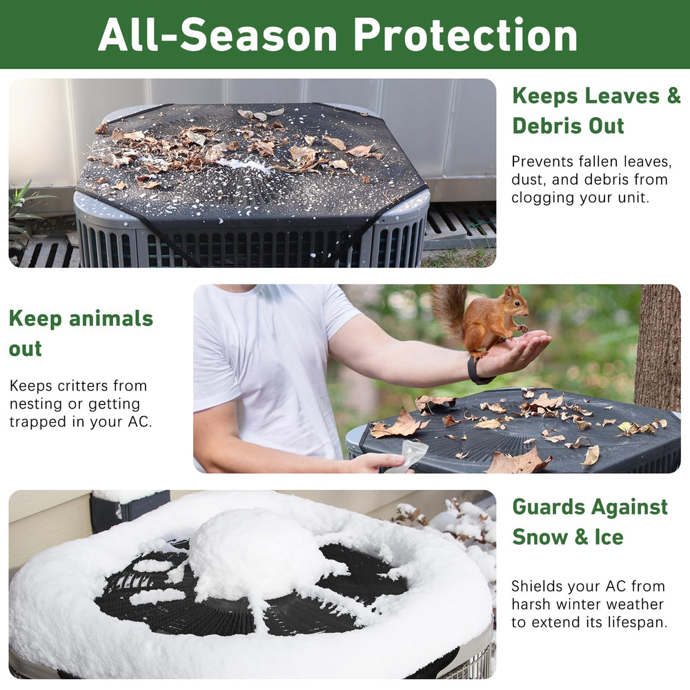 Xeeol installed on AC top, visible protection while allowing airflow