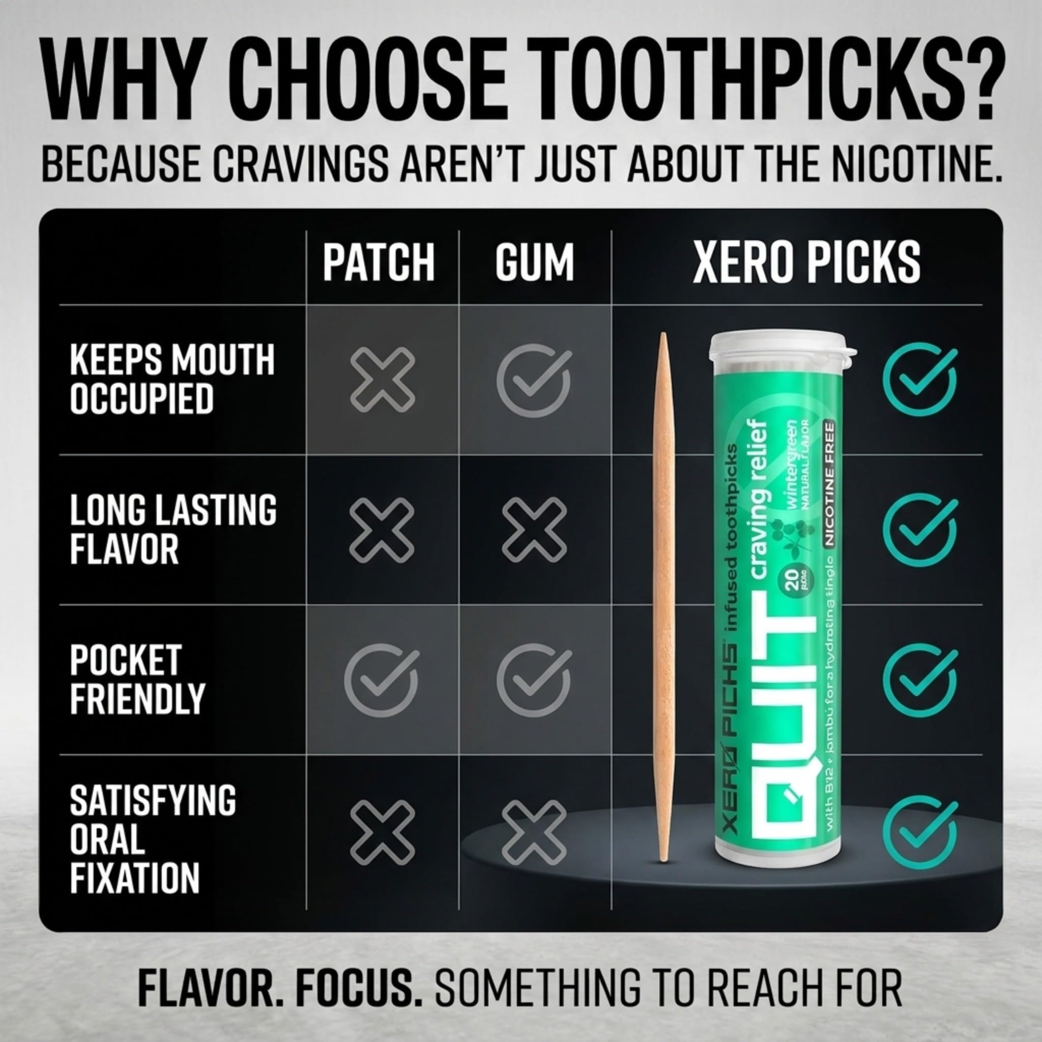 Xero Picks textured extra-thick stick detail demonstrating durable chew benefit