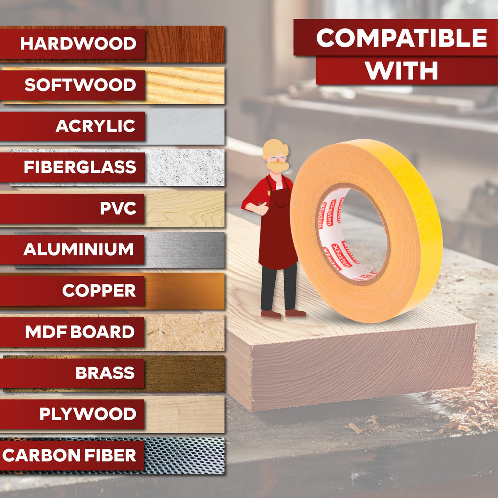 XFasten rolls stored flat emphasizing long shelf life and adhesive consistency