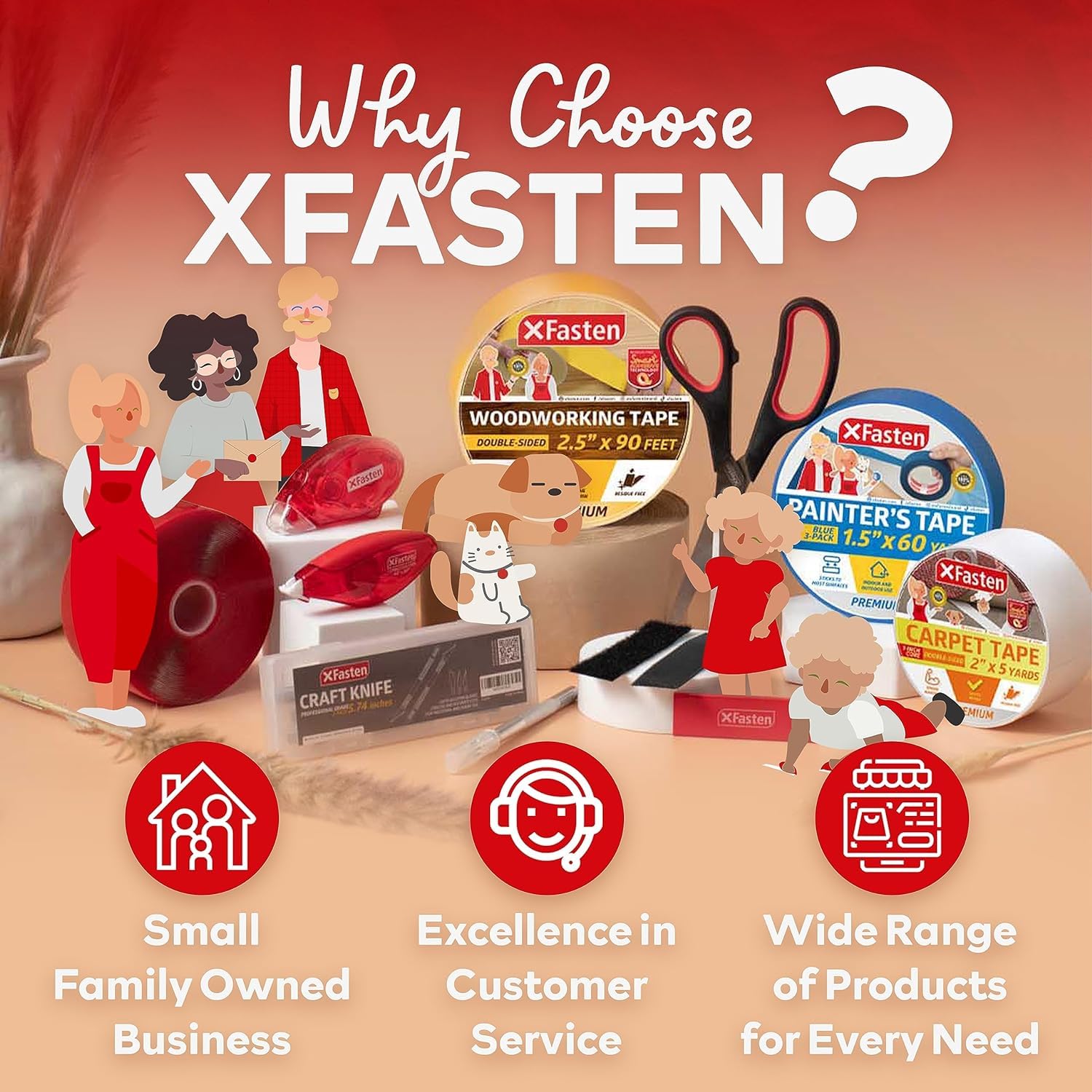 XFasten tape in a workshop setting highlighting professional woodworking utility