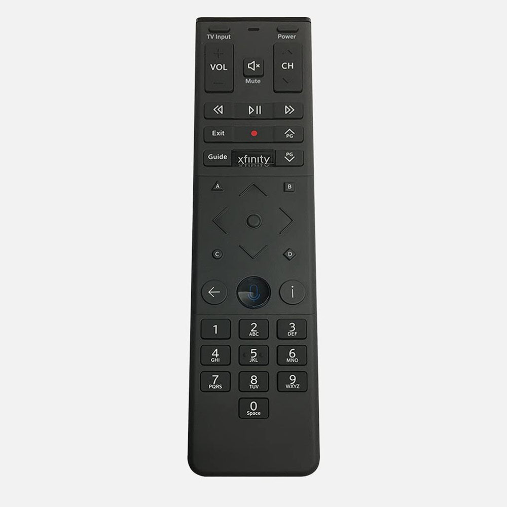 Xfinity XR15 voice button closeup for hands‑free searching benefit