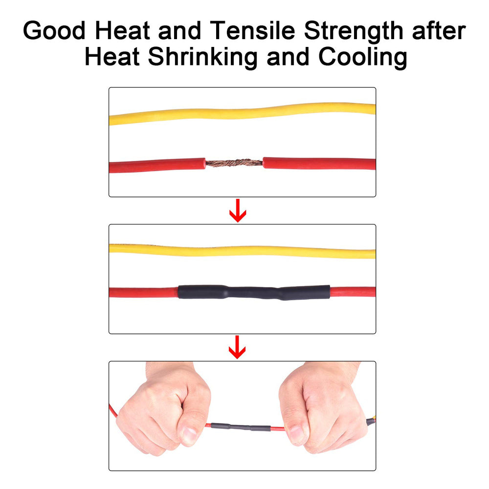 XHF shrinking in use with heat gun on splice, illustrating quick reliable insulation
